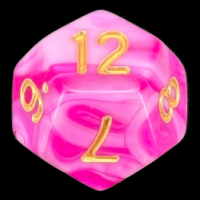 TDSO Duel Raspberry Ripple D12 Dice LIMITED EDITION