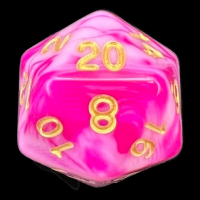 TDSO Duel Raspberry Ripple D20 Dice LIMITED EDITION