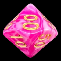 TDSO Duel Raspberry Ripple Percentile Dice LIMITED EDITION