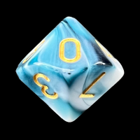 TDSO Marble Teal & White D10 Dice