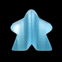 TDSO Cats Eye Glass Aquamarine Meeple T1