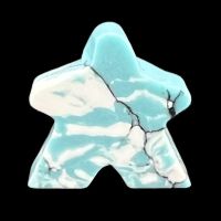 TDSO Gemstone Turquoise Synthetic Blue & White Meeple T1