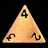 CLEARANCE TDSO Metal Antique Brass Finish D4 Dice  - Discontinued 33% Off