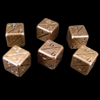 TDSO Metal Antique Copper Negative Modifier 6 x D6 Dice Set