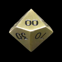 CLEARANCE TDSO Metal Antique Gold Finish Percentile Dice  - Discontinued 33% Off