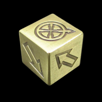 CLEARANCE TDSO Metal Antique Gold Finish Scatter D6 Dice  - Discontinued 33% Off