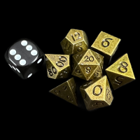 HALF PRICE TDSO Antique Gold MINI 12mm 7 Dice Polyset 