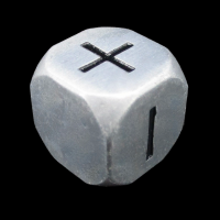 CLEARANCE TDSO Metal Antique Silver Finish Fudge Fate D6 Dice  - Discontinued 33% Off