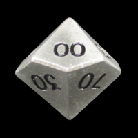CLEARANCE TDSO Metal Antique Silver Finish Percentile Dice  - Discontinued 33% Off