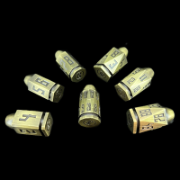 TDSO Metal Bullet Antique Gold 7 Dice Polyset