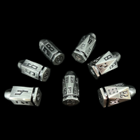 TDSO Metal Bullet Antique Silver 7 Dice Polyset