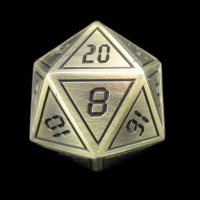 TDSO Metal Tech Gold & Black D20 Dice