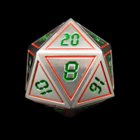 TDSO Metal Tech Steel Red & Green D20 Dice