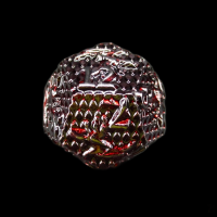 TDSO Metal Dragon Flight Black Red & Steel D12 Dice