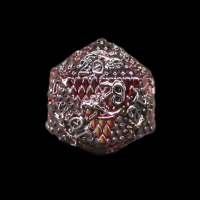 TDSO Metal Dragon Flight Black Red & Steel D20 Dice