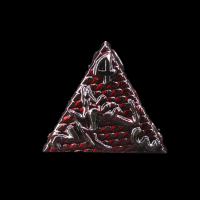 TDSO Metal Dragon Flight Black Red & Steel D4 Dice