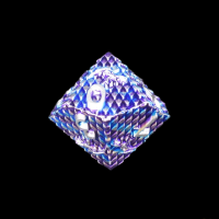 TDSO Metal Dragon Flight Blue Purple & Silver D10 Dice