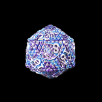 TDSO Metal Dragon Flight Blue Purple & Silver D20 Dice