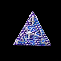 TDSO Metal Dragon Flight Blue Purple & Silver D4 Dice