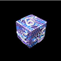 TDSO Metal Dragon Flight Blue Purple & Silver D6 Dice