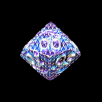 TDSO Metal Dragon Flight Blue Purple & Silver Percentile Dice
