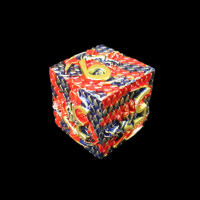 TDSO Metal Dragon Flight Blue Red & Gold D6 Dice