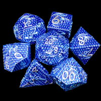 TDSO Metal Dragon Flight Blue & Silver 7 Dice Polyset