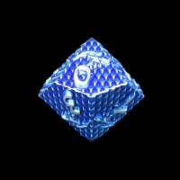 TDSO Metal Dragon Flight Blue & Silver D10 Dice