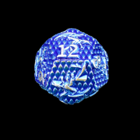TDSO Metal Dragon Flight Blue & Silver D12 Dice