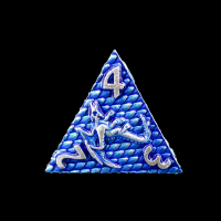 TDSO Metal Dragon Flight Blue & Silver D4 Dice