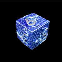 TDSO Metal Dragon Flight Blue & Silver D6 Dice