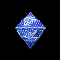 TDSO Metal Dragon Flight Blue & Silver D8 Dice