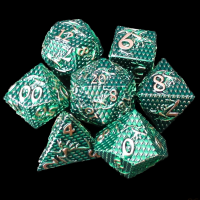 TDSO Metal Dragon Flight Emerald & Copper 7 Dice Polyset