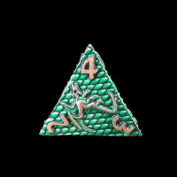 TDSO Metal Dragon Flight Emerald & Copper D4 Dice
