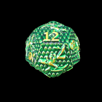 TDSO Metal Dragon Flight Green & Gold D12 Dice