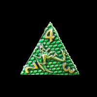 TDSO Metal Dragon Flight Green & Gold D4 Dice