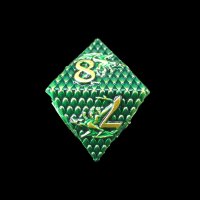TDSO Metal Dragon Flight Green & Gold D8 Dice