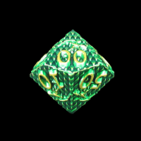 TDSO Metal Dragon Flight Green & Gold Percentile Dice