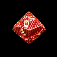 TDSO Metal Dragon Flight Red & Gold D10 Dice