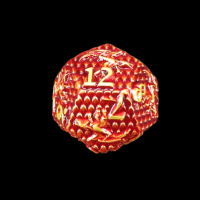 TDSO Metal Dragon Flight Red & Gold D12 Dice