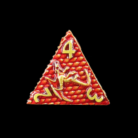 TDSO Metal Dragon Flight Red & Gold D4 Dice