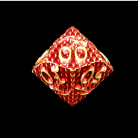 TDSO Metal Dragon Flight Red & Gold Percentile Dice