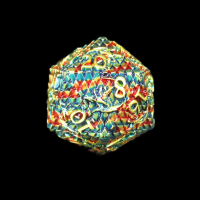 TDSO Metal Dragon Flight Red Teal & Gold D20 Dice