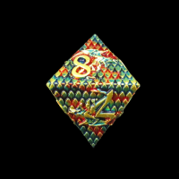 TDSO Metal Dragon Flight Red Teal & Gold D8 Dice