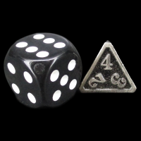 TDSO Metal Fire Forge Antique Silver MINI 12mm D4 Dice