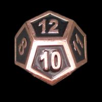 CLEARANCE TDSO Metal Fire Forge Copper & Black Enamel D12 Dice - Discontinued 33% Off