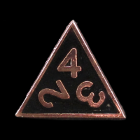 CLEARANCE TDSO Metal Fire Forge Copper & Black Enamel D4 Dice - Discontinued 33% Off