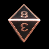 CLEARANCE TDSO Metal Fire Forge Copper & Black Enamel D8 Dice - Discontinued 33% Off