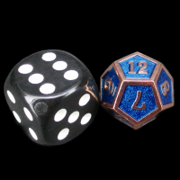 TDSO Metal Fire Forge Copper & Sapphire MINI 12mm D12 Dice