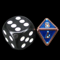 TDSO Metal Fire Forge Copper & Sapphire MINI 12mm D8 Dice